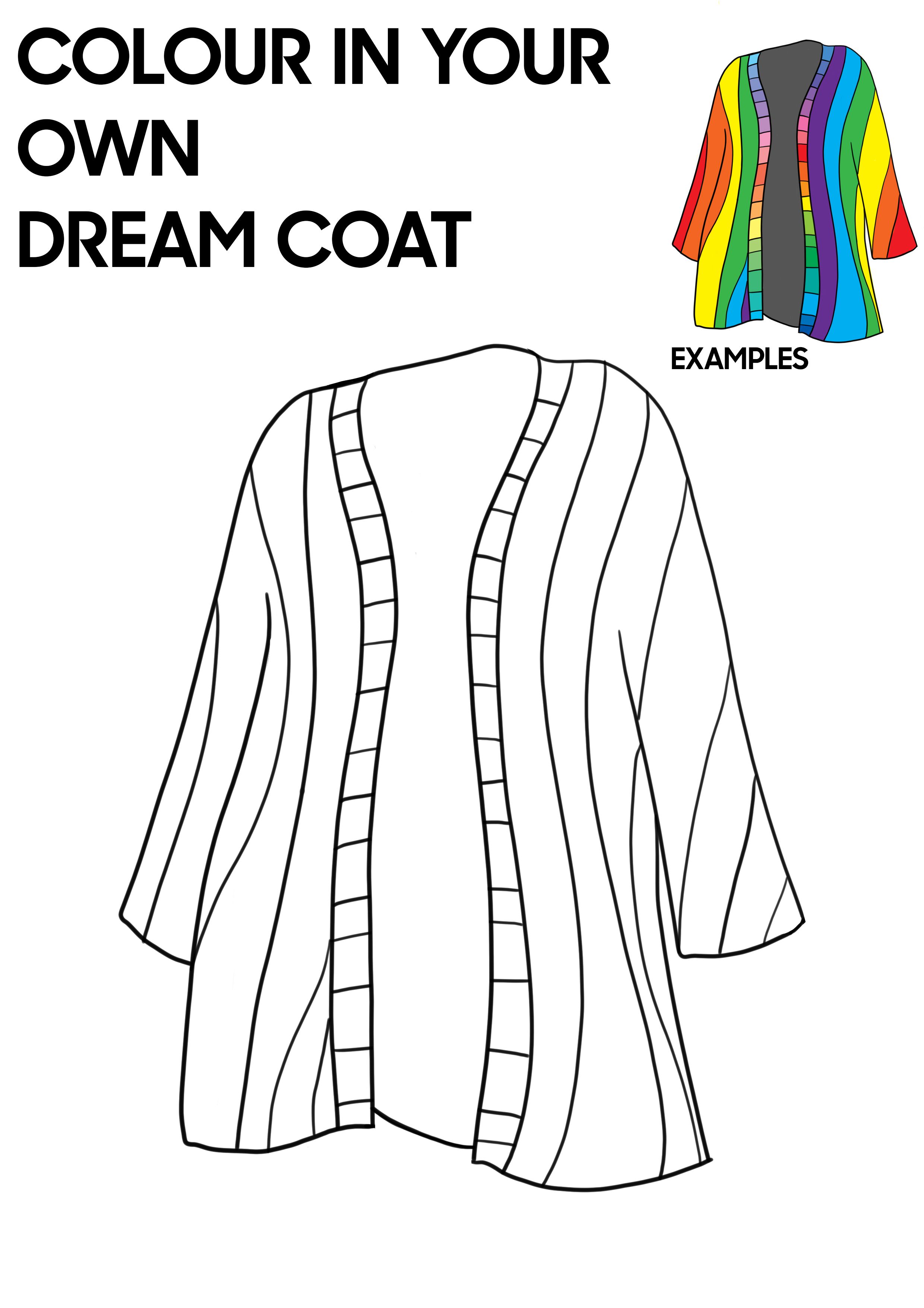 dream coat inspired colouring image
